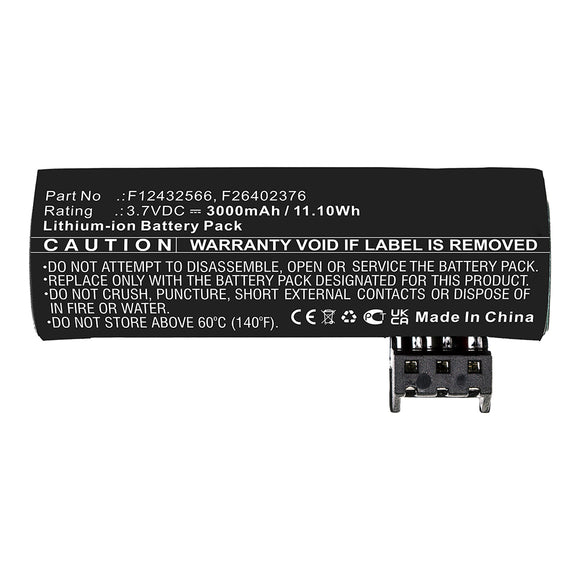 Batteries N Accessories BNA-WB-L16542 Credit Card Reader Battery - Li-ion, 3.7V, 3000mAh, Ultra High Capacity - Replacement for Ingenico F12432566 Battery