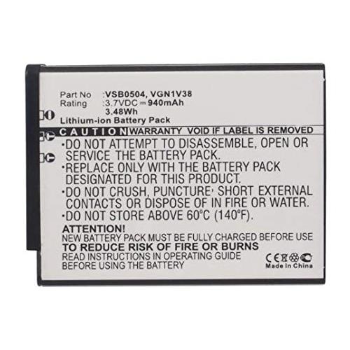 Batteries N Accessories BNA-WB-L3525 Cell Phone Battery - Li-Ion, 3.7V, 940 mAh, Ultra High Capacity Battery - Replacement for Panasonic VGN1V38 Battery