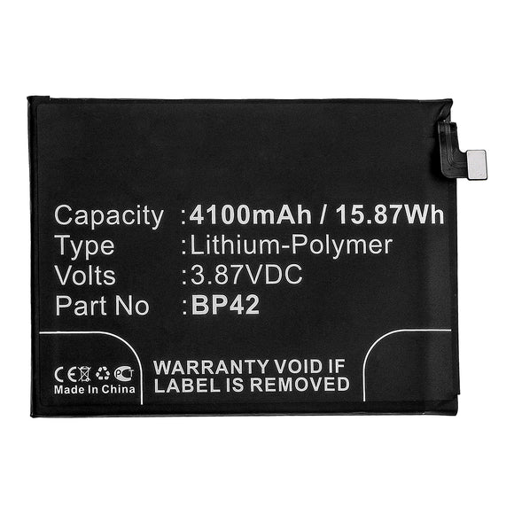 Batteries N Accessories BNA-WB-P14910 Cell Phone Battery - Li-Pol, 3.87V, 4100mAh, Ultra High Capacity - Replacement for Xiaomi BP42 Battery