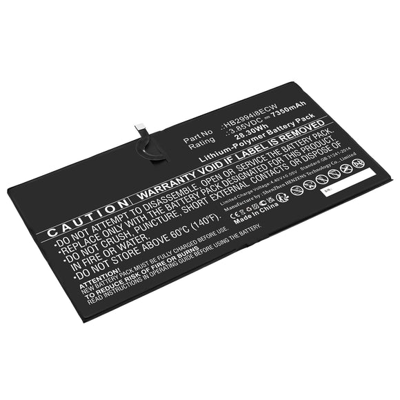 Batteries N Accessories BNA-WB-P18513 Tablet Battery - Li-Pol, 3.85V, 7350mAh, Ultra High Capacity - Replacement for Huawei HB2994i8ECW Battery