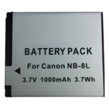 Batteries N Accessories BNA-WB-NB8L Digital Camera Battery - li-ion, 3.7V, 1000 mAh, Ultra High Capacity Battery - Replacement for Canon NB-8L Battery