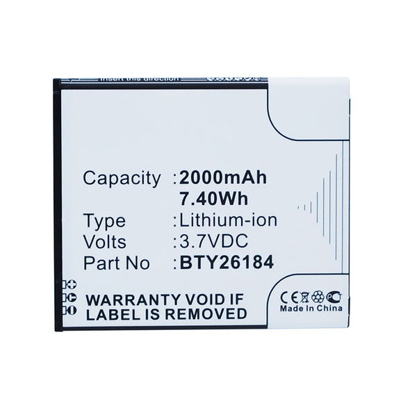 Batteries N Accessories BNA-WB-L14547 Cell Phone Battery - Li-ion, 3.7V, 2000mAh, Ultra High Capacity - Replacement for Mobistel BTY26184 Battery