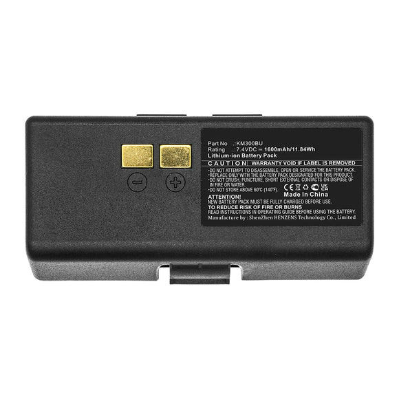 Batteries N Accessories BNA-WB-L16257 Printer Battery - Li-ion, 7.4V, 1600mAh, Ultra High Capacity - Replacement for HPRT KM300BU Battery