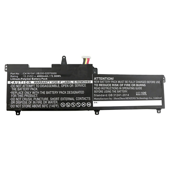 Batteries N Accessories BNA-WB-P10431 Laptop Battery - Li-Pol, 15.2V, 4800mAh, Ultra High Capacity - Replacement for Asus C41N1541 Battery