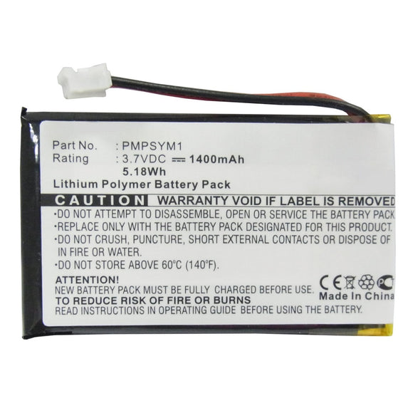 Batteries N Accessories BNA-WB-P13660 Player Battery - Li-Pol, 3.7V, 1400mAh, Ultra High Capacity - Replacement for Sony PMPSYM1 Battery