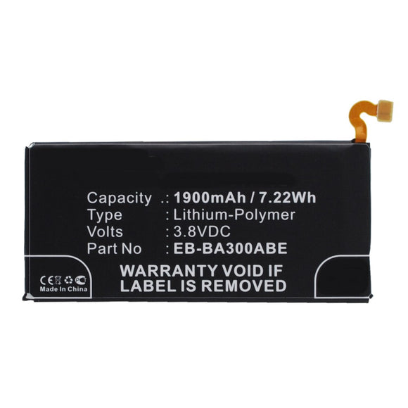 Batteries N Accessories BNA-WB-P3627 Cell Phone Battery - Li-Pol, 3.8V, 1900 mAh, Ultra High Capacity Battery - Replacement for Samsung EB-BA300ABE Battery