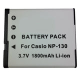 Batteries N Accessories BNA-WB-NP130 Digital Camera Battery - li-ion, 3.7V, 1800 mAh, Ultra High Capacity Battery - Replacement for Casio NP-130 Battery