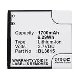 Batteries N Accessories BNA-WB-L11337 Cell Phone Battery - Li-ion, 3.7V, 1700mAh, Ultra High Capacity - Replacement for Fly BL3815 Battery