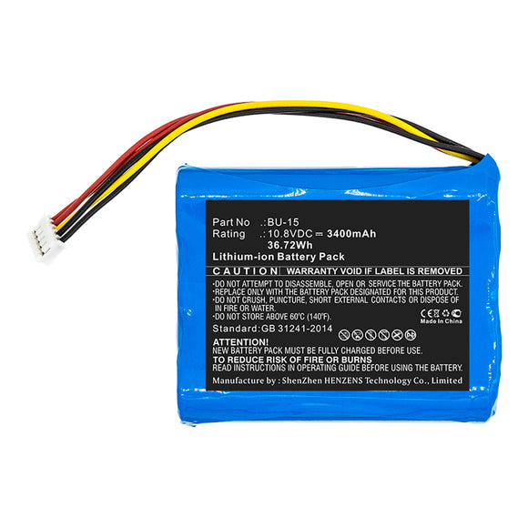 Batteries N Accessories BNA-WB-L13367 Equipment Battery - Li-ion, 10.8V, 3400mAh, Ultra High Capacity - Replacement for Sumitomo BU-15 Battery