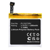 Batteries N Accessories BNA-WB-P18493 Smartwatch Battery - Li-Pol, 3.8V, 290mAh, Ultra High Capacity - Replacement for Amazfit PL332728V Battery