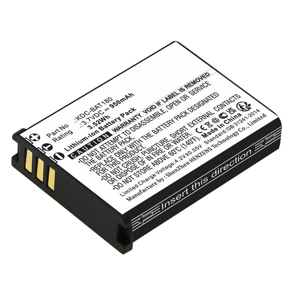 Batteries N Accessories BNA-WB-L18290 Barcode Scanner Battery - Li-ion, 3.7V, 950mAh, Ultra High Capacity - Replacement for KOAMTAC KDC-BAT180 Battery