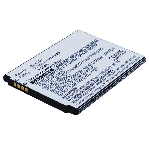 Batteries N Accessories BNA-WB-L9514 Cell Phone Battery - Li-ion, 3.7V, 1500mAh, Ultra High Capacity - Replacement for LG BL-41ZH Battery
