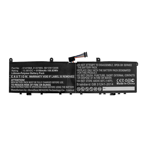 Batteries N Accessories BNA-WB-P12580 Laptop Battery - Li-Pol, 13.56V, 5150mAh, Ultra High Capacity - Replacement for Lenovo L17C4P72 Battery