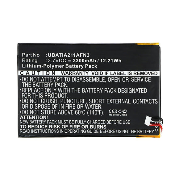 Batteries N Accessories BNA-WB-P13810 Tablet Battery - Li-Pol, 3.7V, 3300mAh, Ultra High Capacity - Replacement for Sharp UBATIA211AFN3 Battery