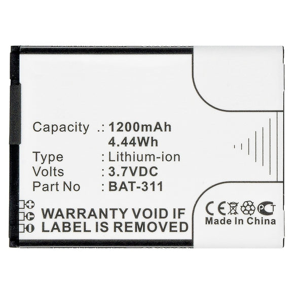 Batteries N Accessories BNA-WB-L3008 Cell Phone Battery - Li-Ion, 3.7V, 1200 mAh, Ultra High Capacity Battery - Replacement for Acer BAT-311 Battery