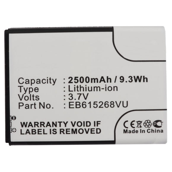 Batteries N Accessories BNA-WB-L3106 Cell Phone Battery - Li-Ion, 3.7V, 2500 mAh, Ultra High Capacity Battery - Replacement for AT&T EB615268VA Battery