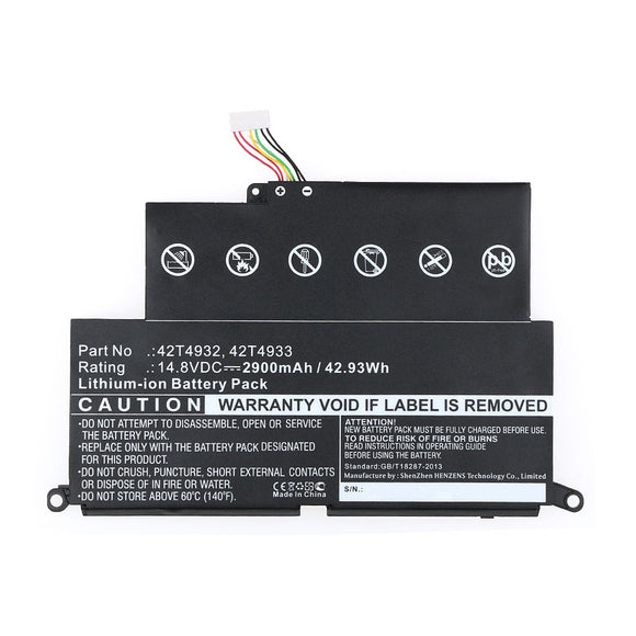 Batteries N Accessories BNA-WB-L12604 Laptop Battery - Li-ion, 14.8V, 2900mAh, Ultra High Capacity - Replacement for Lenovo 42T4928 Battery