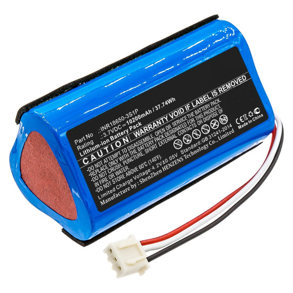 Batteries N Accessories BNA-WB-L11045 Speaker Battery - Li-ion, 3.7V, 10200mAh, Ultra High Capacity - Replacement for Altec Lansing INR18650-3S1P Battery