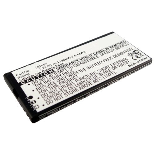 Batteries N Accessories BNA-WB-L3912 Cell Phone Battery - Li-ion, 3.7, 1200mAh, Ultra High Capacity Battery - Replacement for Nokia BP-5T Battery