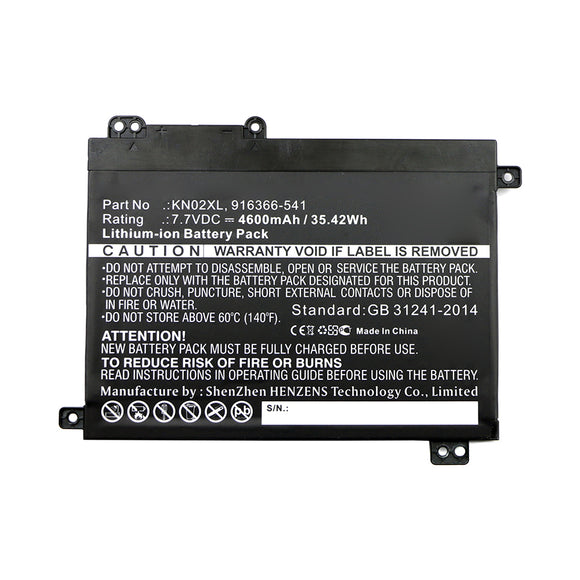 Batteries N Accessories BNA-WB-L11767 Laptop Battery - Li-ion, 7.7V, 4600mAh, Ultra High Capacity - Replacement for HP KN02XL Battery
