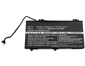 Batteries N Accessories BNA-WB-L4595 Laptops Battery - Li-Ion, 11.55V, 3500 mAh, Ultra High Capacity Battery - Replacement for HP 849568-421 Battery