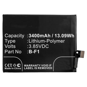 Batteries N Accessories BNA-WB-P10178 Cell Phone Battery - Li-Pol, 3.85V, 3400mAh, Ultra High Capacity - Replacement for VIVO B-F1 Battery