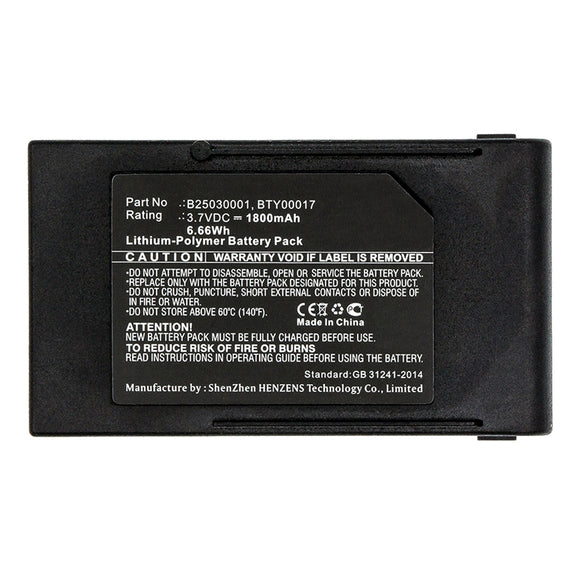 Batteries N Accessories BNA-WB-P12405 Credit Card Reader Battery - Li-Pol, 3.7V, 1800mAh, Ultra High Capacity - Replacement for Ingenico BTY00017 Battery