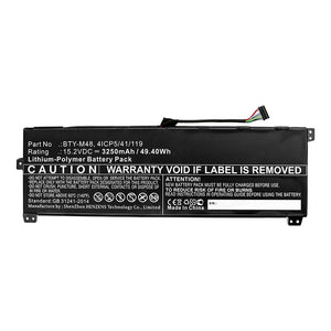 Batteries N Accessories BNA-WB-P15078 Laptop Battery - Li-Pol, 15.2V, 3250mAh, Ultra High Capacity - Replacement for MSI 4ICP5/41/119 Battery
