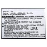 Batteries N Accessories BNA-WB-P9975 Cell Phone Battery - Li-Pol, 3.8V, 2750mAh, Ultra High Capacity - Replacement for Blackview E7 Battery