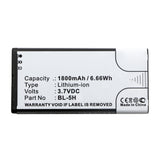 Batteries N Accessories BNA-WB-L14541 Cell Phone Battery - Li-ion, 3.7V, 1800mAh, Ultra High Capacity - Replacement for Microsoft BL-5H Battery