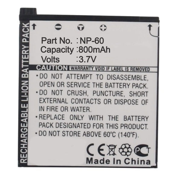 Batteries N Accessories BNA-WB-CANP60 Digital Camera Battery - li-ion, 3.7V, 800 mAh, Ultra High Capacity Battery - Replacement for Casio NP-60 Battery
