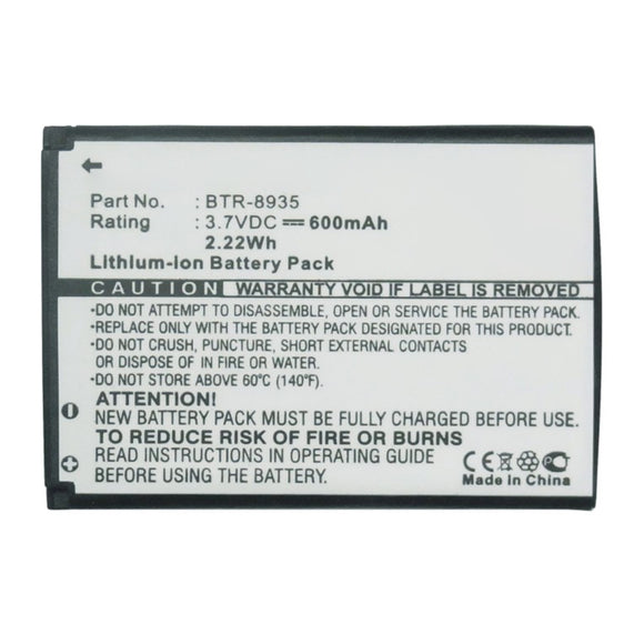 Batteries N Accessories BNA-WB-L15502 Cell Phone Battery - Li-ion, 3.7V, 600mAh, Ultra High Capacity - Replacement for Audiovox BTR-8935 Battery