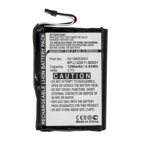 Batteries N Accessories BNA-WB-L16580 GPS Battery - Li-ion, 3.7V, 1250mAh, Ultra High Capacity - Replacement for Typhoon BP-L1200/11-B0001 Battery