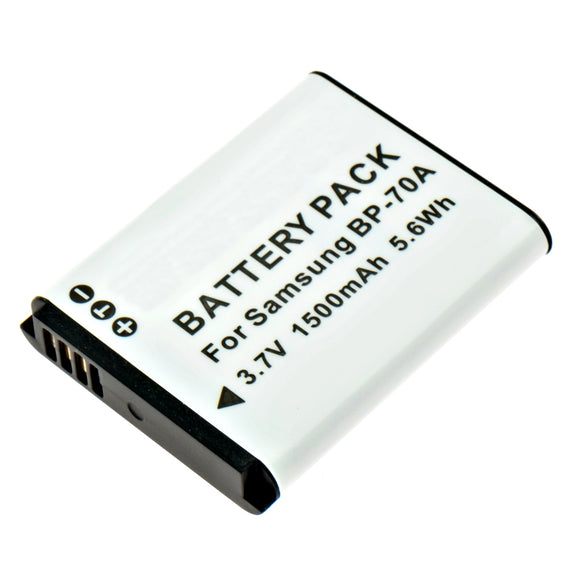Batteries N Accessories BNA-WB-BP70A Digital Camera Battery - li-ion, 3.7V, 1500 mAh, Ultra High Capacity Battery - Replacement for Samsung BP-70A Battery
