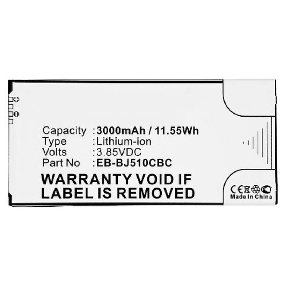 Batteries N Accessories BNA-WB-L4035 Cell Phone Battery - Li-ion, 3.85, 3000mAh, Ultra High Capacity Battery - Replacement for Samsung EB-BJ510CBC, GH43-04601A Battery