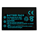 Batteries N Accessories BNA-WB-KLIC5001 Digital Camera Battery - li-ion, 3.7V, 1800 mAh, Ultra High Capacity Battery - Replacement for Kodak KLIC-5001 Battery