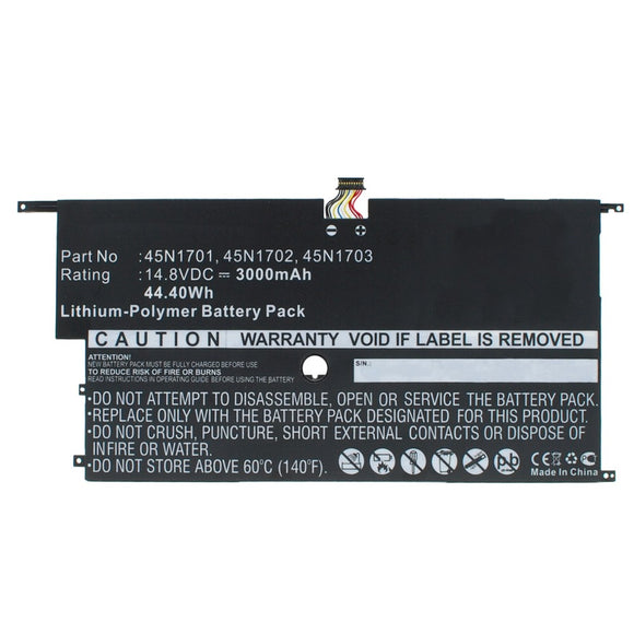 Batteries N Accessories BNA-WB-P4628 Laptops Battery - Li-Pol, 14.8V, 3000 mAh, Ultra High Capacity Battery - Replacement for Lenovo 45N1701 Battery