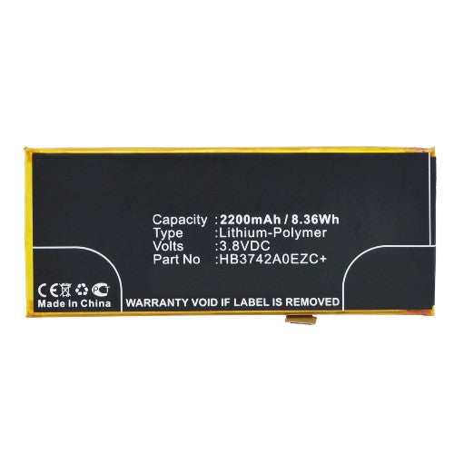 Batteries N Accessories BNA-WB-P3353 Cell Phone Battery - Li-Pol, 3.8V, 2200 mAh, Ultra High Capacity Battery - Replacement for Huawei HB3742A0EZC Battery