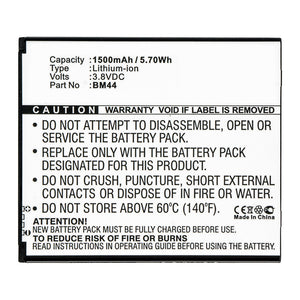 Batteries N Accessories BNA-WB-L14914 Cell Phone Battery - Li-ion, 3.8V, 1500mAh, Ultra High Capacity - Replacement for Xiaomi BM44 Battery