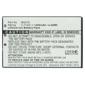 Batteries N Accessories BNA-WB-L13449 GPS Battery - Li-ion, 3.7V, 1200mAh, Ultra High Capacity - Replacement for Zycast SG-278 Battery