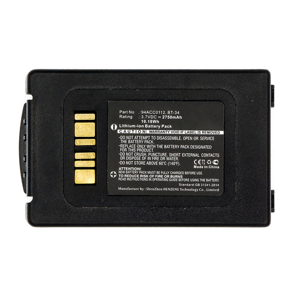 Batteries N Accessories BNA-WB-L15472 Barcode Scanner Battery - Li-ion, 3.7V, 2750mAh, Ultra High Capacity - Replacement for Datalogic BT-34 Battery
