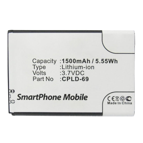 Batteries N Accessories BNA-WB-L10066 Cell Phone Battery - Li-ion, 3.7V, 1500mAh, Ultra High Capacity - Replacement for Coolpad CPLD-69 Battery