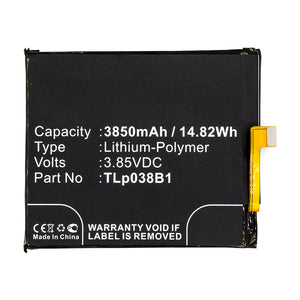Batteries N Accessories BNA-WB-P14452 Cell Phone Battery - Li-Pol, 3.85V, 3850mAh, Ultra High Capacity - Replacement for Alcatel CAC3860004C1 Battery