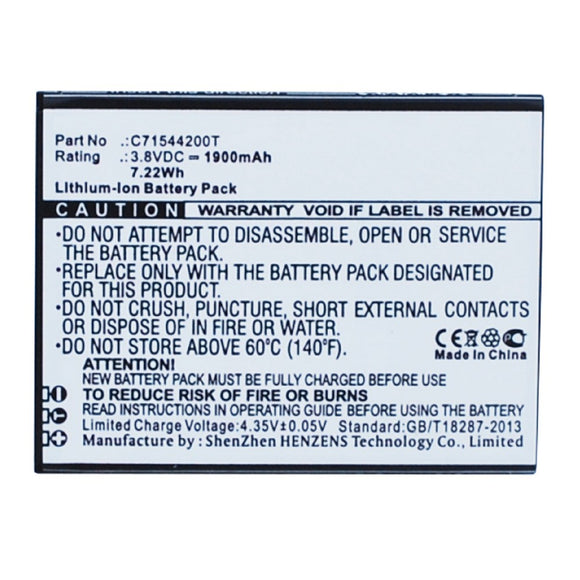 Batteries N Accessories BNA-WB-L3202 Cell Phone Battery - Li-Ion, 3.8V, 1900 mAh, Ultra High Capacity Battery - Replacement for Blu C71544200T Battery