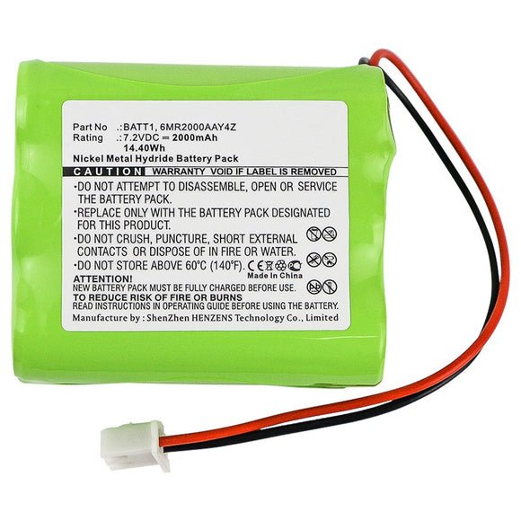 Batteries N Accessories BNA-WB-H8450 Alarm System Battery - Ni-MH, 7.2V, 2000mAh, Ultra High Capacity - Replacement for 2GIG 228844, 6MR2000AAY4Z, BATT1, BATT2X Battery