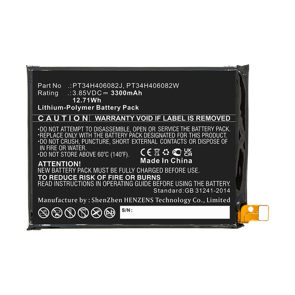 Batteries N Accessories BNA-WB-P15539 Cell Phone Battery - Li-Pol, 3.85V, 3300mAh, Ultra High Capacity - Replacement for Cricket PT34H406082J Battery