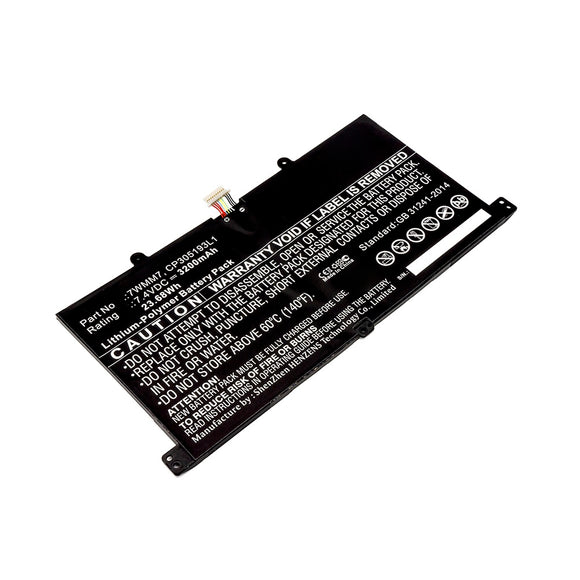 Batteries N Accessories BNA-WB-P11118 Tablet Battery - Li-Pol, 7.4V, 3200mAh, Ultra High Capacity - Replacement for Dell 7WMM7 Battery
