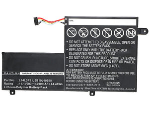 Batteries N Accessories BNA-WB-P4612 Laptops Battery - Li-Pol, 11.1V, 4000 mAh, Ultra High Capacity Battery - Replacement for Lenovo 5B10J40590 Battery