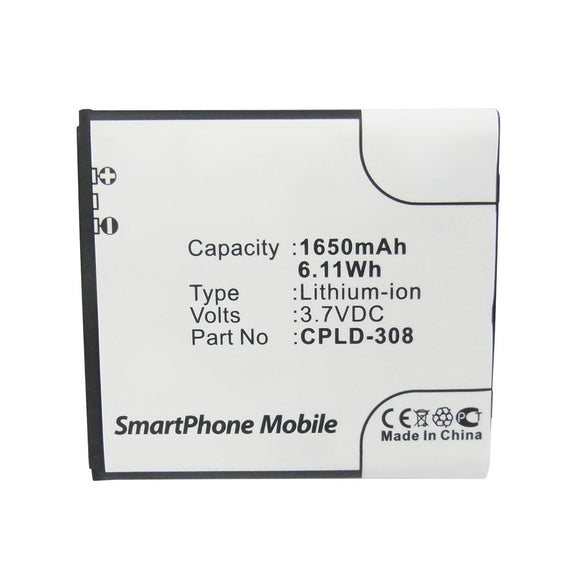 Batteries N Accessories BNA-WB-L10078 Cell Phone Battery - Li-ion, 3.7V, 1650mAh, Ultra High Capacity - Replacement for Coolpad CPLD-308 Battery