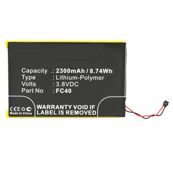 Batteries N Accessories BNA-WB-P3472 Cell Phone Battery - Li-Pol, 3.8V, 2300 mAh, Ultra High Capacity Battery - Replacement for Motorola FC40 Battery